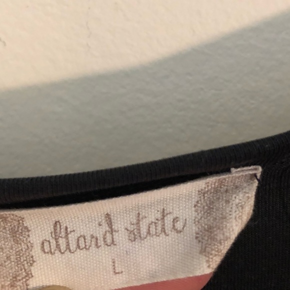 Altar’d State Slit V-Neck Midi Dress Off Black Twist Dress Large - Picture 4 of 6